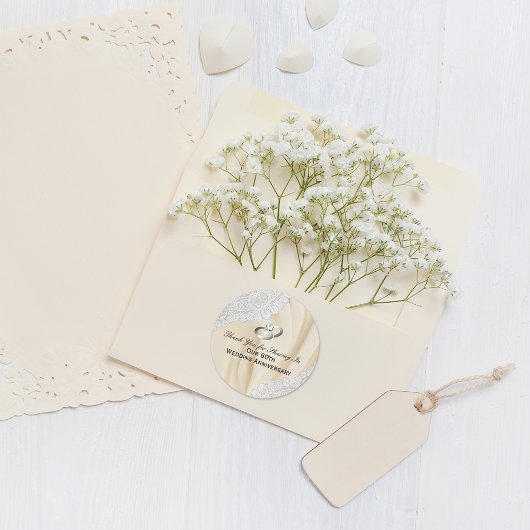 60th Diamond Bruiloft Jubileum Dank u Ronde Sticker