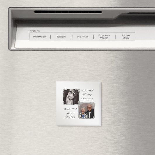 60th Diamond Bruiloft Jubileum Fotomagneet Magneet (Insitu (Vaatwasser))