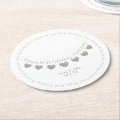 60th Diamond Bruiloft Jubileum hart bunting Ronde Kartonnen Onderzetter (Gebogen)