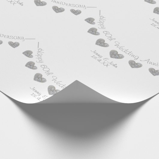 60th Diamond trouwdag bunting ontwerp Cadeaupapier (Hoek)