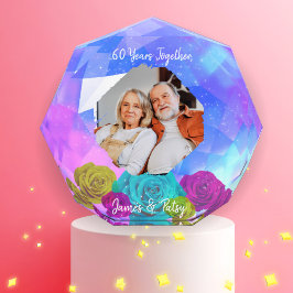 60th Diamond Wedding Anniversary Floral Keepsake Fotoblokken