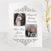60th Diamond Wedding Jubileum 8,5 x 11 Foto Kaart (Gele Bloem)