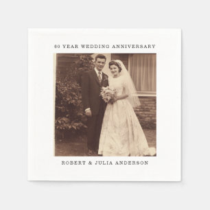 60th Diamond Wedding Jubileum op maat foto Servet