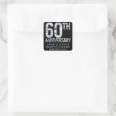 60th Diamond Wedding Jubileum op maat gemaakt Vierkante Sticker (Tas)