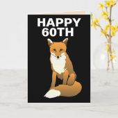 60TH FOX FOXY HAPPY BIRTHDAY KAARTEN (Gele Bloem)