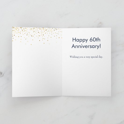 60th Gold Bruiloft Jubileum Proost Kaart (Binnen)