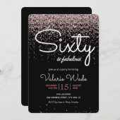 60th is een geweldig verjaardagsfeestje roze glitt kaart (Voorkant / Achterkant)