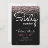 60th is een geweldig verjaardagsfeestje roze glitt kaart (Voorkant)