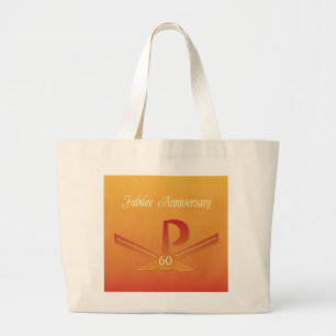 60th Jubilee Jubileum Nun Pax Cross, Oranje Grote Tote Bag
