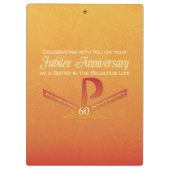 60th Jubilee Jubileum Nun Pax Cross, Oranje Klembord (Achterkant)