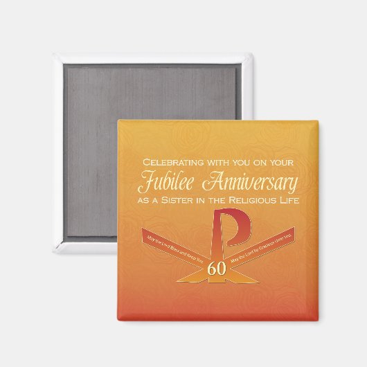 60th Jubilee Jubileum Nun Pax Cross, Oranje Magneet (Voorkant / Achterkant)