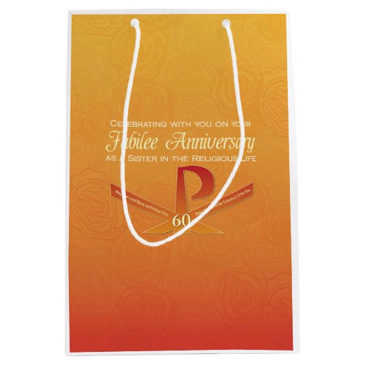 60th Jubilee Jubileum Nun Pax Cross, Oranje Medium Cadeauzakje (Voorkant)