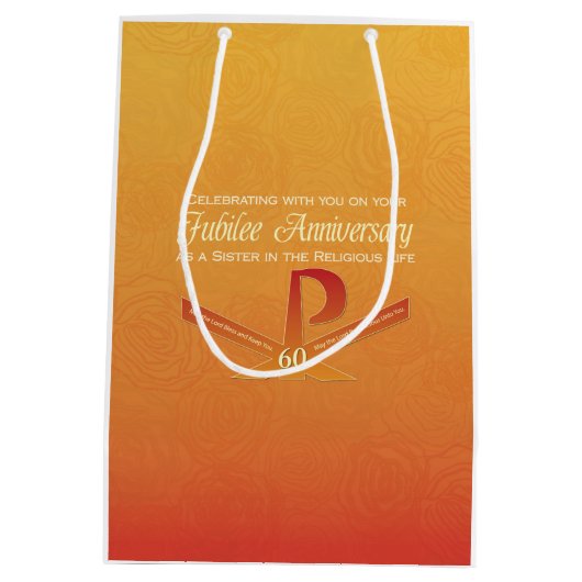 60th Jubilee Jubileum Nun Pax Cross, Oranje Medium Cadeauzakje (Achterkant)