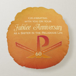 60th Jubilee Jubileum Nun Pax Cross, Oranje Rond Kussen