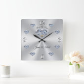 60th Jubileum Wall Clock voor Bob en Pat Vierkante Klok (Huis)