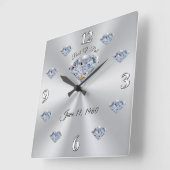 60th Jubileum Wall Clock voor Bob en Pat Vierkante Klok (Hoek)