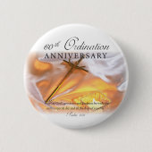 60th Ordination Jubileum, Cross Candle Ronde Button 5,7 Cm (Voorkant)