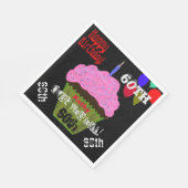 60th Over the Hill Personalized Pink Cupcake Servet (Hoek)