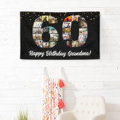 60th Verjaardag Foto Collage Banner voor Grootoude (Insitu)