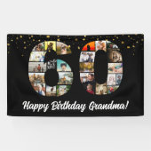 60th Verjaardag Foto Collage Banner voor Grootoude (Horizontaal)