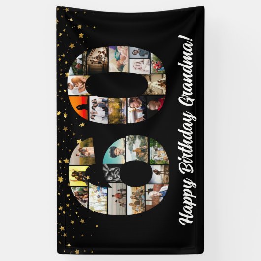60th Verjaardag Foto Collage Banner voor Grootoude (Verticaal)