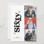 60th Verjaardag nodigen moderne minimale eenvoudig Kaart (Voorkant)