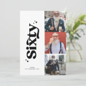 60th Verjaardag nodigen moderne minimale eenvoudig Kaart (Staand voorkant)