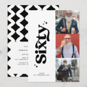 60th Verjaardag nodigen moderne minimale eenvoudig Kaart (Voorkant / Achterkant)