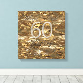 60th Wedding Anniversary Diamond Wedding Parents Canvas Afdruk (Insitu (Houten vloer))
