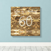 60th Wedding Anniversary Diamond Wedding Parents Canvas Afdruk (Insitu (Houten vloer))