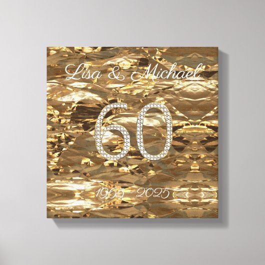 60th Wedding Anniversary Diamond Wedding Parents Canvas Afdruk (Voorkant)