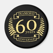 60th Wedding ANNIVERSARY diamond yellow Magneet (Voorkant)