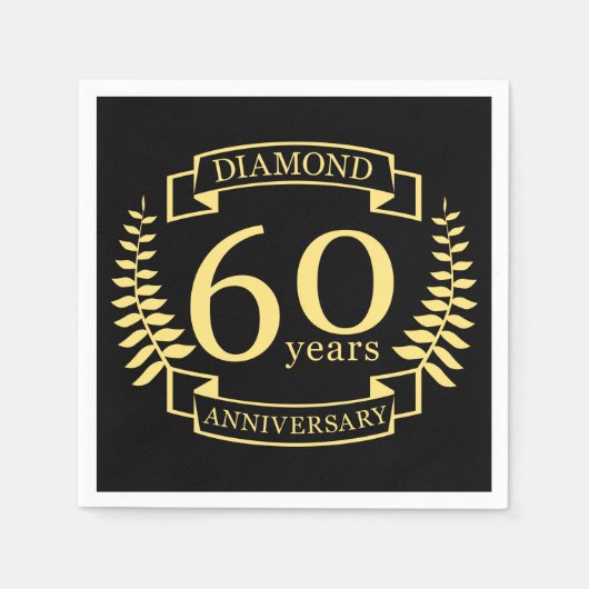 60th Wedding ANNIVERSARY diamond yellow Servet (Voorkant)