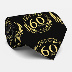 60th Wedding ANNIVERSARY diamond yellow Stropdas