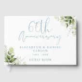 60th Wedding Anniversary Floral Greenery Gastenboek (Voorkant)