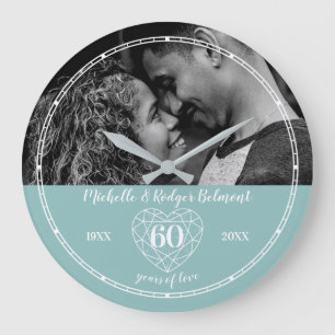 60th Wedding Anniversary heart diamond Grote Klok