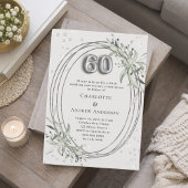 60th wedding anniversary pearl gray greenery kaart