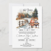 60th Wedding Anniversary Winter Landscape Romantic Kaart (Voorkant)