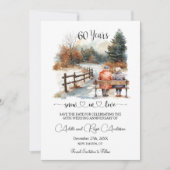 60th Wedding Anniversary Winter Landscape Romantic Save The Date (Voorkant)
