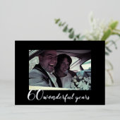 60th Wedding Jubileum Aangepaste foto Folie Uitnodiging (Staand Voorkant)