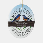 60th Wedding Jubileum, Bluebird of a Feather Keramisch Ornament (Rechts)