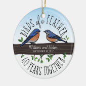 60th Wedding Jubileum, Bluebird of a Feather Keramisch Ornament (Links)