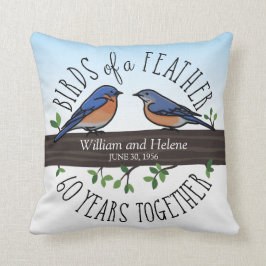 60th Wedding Jubileum, Bluebird of a Feather Kussen