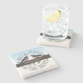 60th Wedding Jubileum, Bluebird of a Feather Stenen Onderzetter (Zijkant)