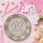 60th Wedding Jubileum Borden met NAMES, DATUM Papieren Bordje (Feest)