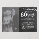 60th Wedding Jubileum Chalkboard Foto Kaart<br><div class="desc">Uitnodiging voor het 60ste Jubileum van de Weddenschap met aangepaste foto. Chalkboard Achtergrond. Koord lichten. Zwart-Wit. 1e, 2e, 3e, 4e, 5e, 10e, 15e, 20e, 25e, 30e, 35e, 40e, 45e, 50e, 55e, 60e, 65e, 70e, 75e, 80e, om het even welke jaren. Volwassen verjaardag. Vrouw of Man Man Birthday Party. Voor verdere...</div>