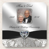60th Wedding Jubileum Foto Onderzetter (Voorkant)