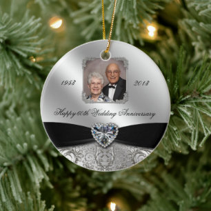 60th Wedding Jubileum Foto Ornament