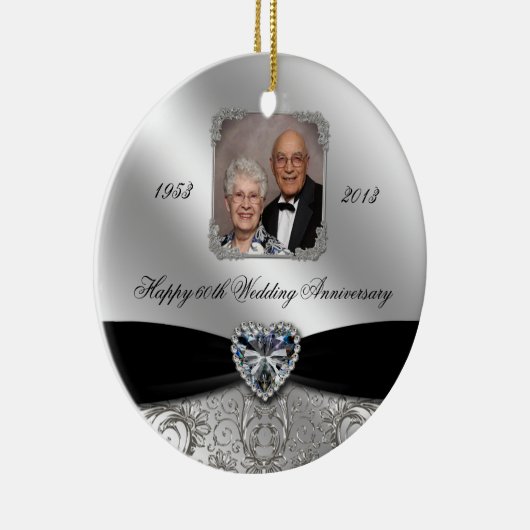 60th Wedding Jubileum Foto Ornament (Rechts)