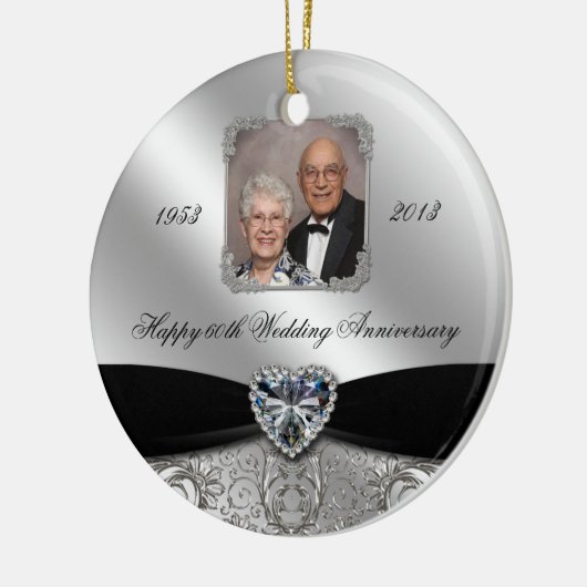 60th Wedding Jubileum Foto Ornament (Links)